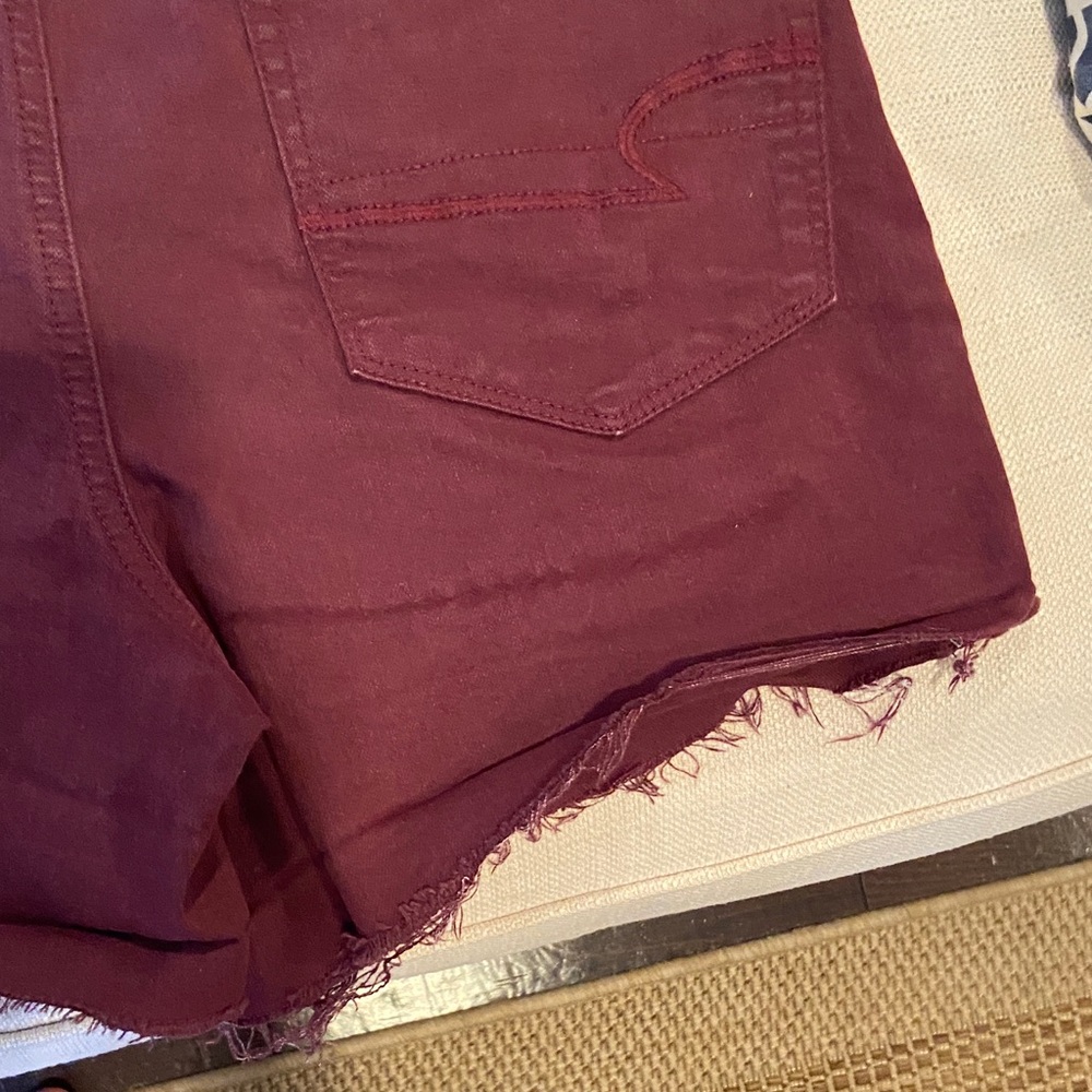 American Eagle Outfitters Women's Maroon Jean Shorts - Picture 11 of 12